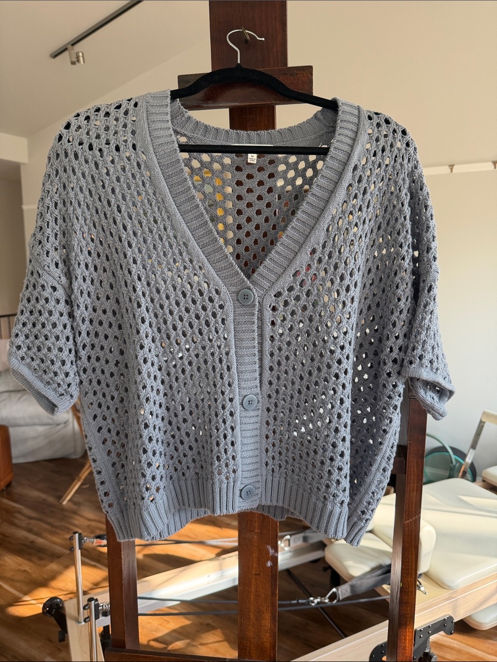 Splendid Nova Pointelle short-sleeve cardigan